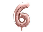 Foil balloon digit '6', 86cm, pink gold