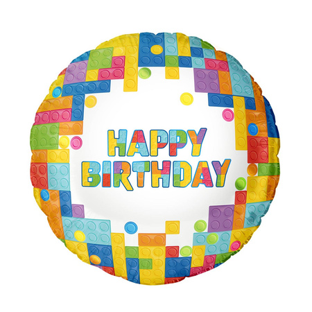 Foil balloon Happy Birthday Blocks 45cm