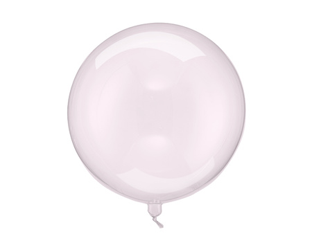 Balon okrągły kryształowy bobo, transparentny róż, 40cm