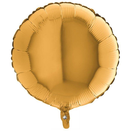 Balon Foliowy - Okrągły Złoty, 46 cm Grabo, pakowane