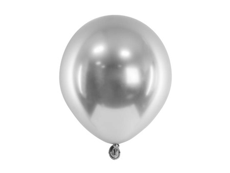 ChromeGlänzende Latexballons, , Silber, 12cm, 50 Stück.