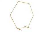 Stand for background metal hexagon, gold, 2m