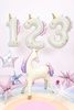 Foil Balloon Number 4 Unicorn Cream Rose Gold 93cm