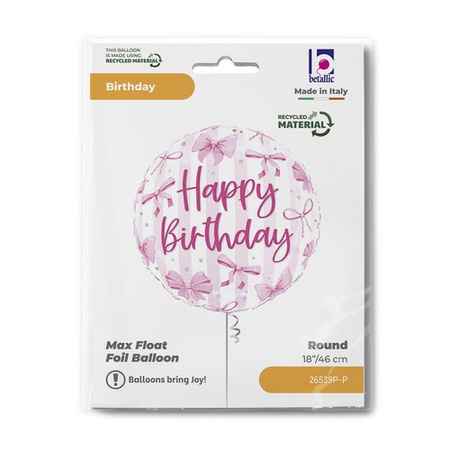 Foil Balloon Pink Bow Pretty Pink Bow Birthday 45 cm