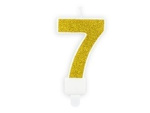 7 digit birthday candle, gold