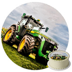 Opłatek na tort Traktor okrągły 20 cm premium, wegański, bezglutenowy, wycięty