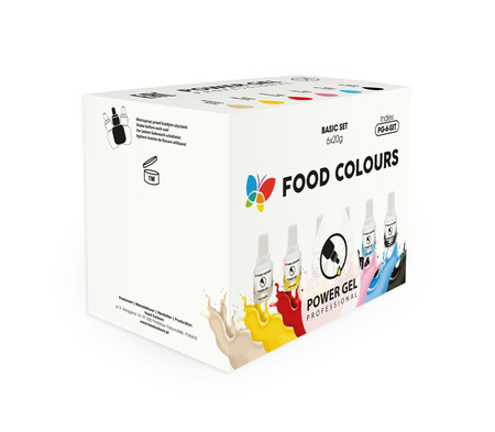 6er Set Gelfarben Power Gel PG-6-SET 6x20g für Cremes und Zuckerguss