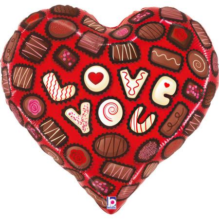 Foil Balloon - Love You Chocolates 58cm, Grabo