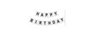 Baner Girlanda urodzinowa Happy Birthday Srebrny Czarny 180 cm