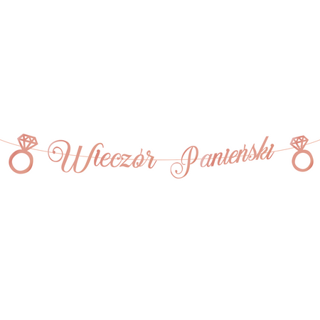 Baner Wieczór panieński, różowo złoty Rose Gold napis 150 cm