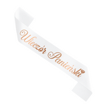 Sash White with the inscription Bachelorette evening in Rose Gold, 160cm