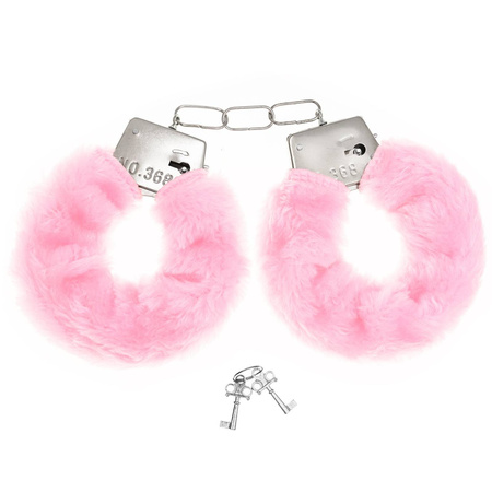 Handcuffs with fur, light pink