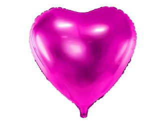 Foil balloon heart, 45cm, dark pink