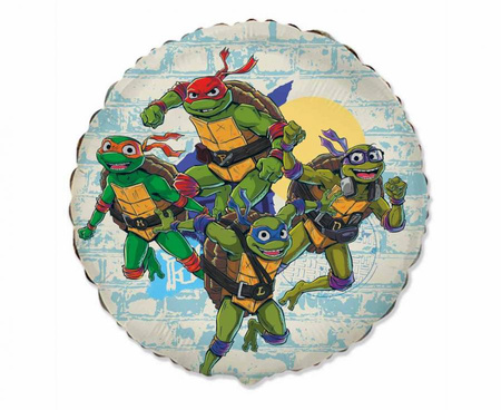 Runder Folienballon – Ninja Turtles, 18" / 46 cm – Flexmetal