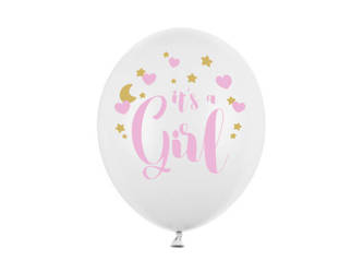 It's a Girl Latexballons, Pastell Reinweiß, 30cm, 6 Stück.
