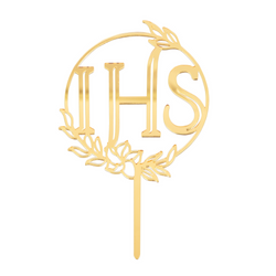 First Communion Topper IHS Mirror Gold 1 pcs
