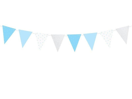 Garland Birthday - Blue Flagietki, 1,3m