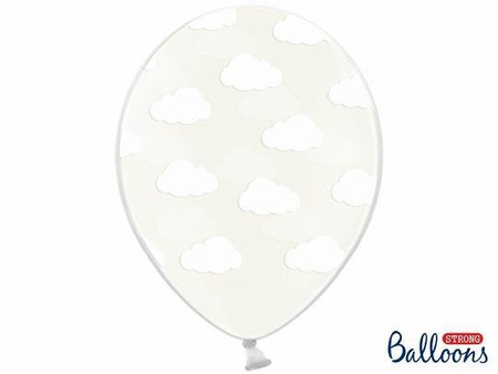 Balony lateksowe, przezroczyste Chmurki, Crystal Clear 30cm, 50 szt.