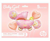 Foil balloons - stroller, pink, 5 pcs