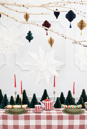 Gwiazda papierowa,  biała dekoracja na Święta, 50 cm