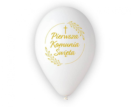 Balony lateksowe, Pierwsza Komunia Św. (kłosy) 30cm, 5 szt.