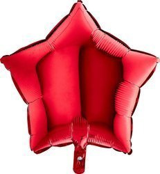 Balon Foliowy - Gwiazda Czerwona 46 cm Grabo