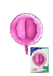 Balon Foliowy - Okrągły Fuksjowy, różowy 46 cm, Grabo