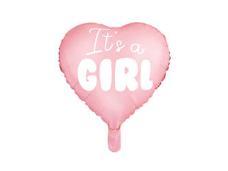 Balon foliowy Serce Różowe - It's a girl, 45cm