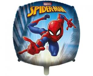 Balon foliowy kwadratowy Spiderman z ciężarkiem, 46cm