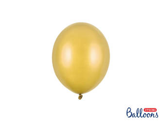 Balony Strong małe, Metaliczne Złote 12cm, 100 szt.