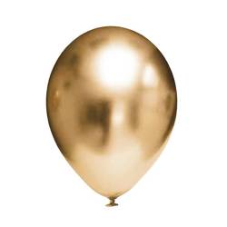 Balony lateksowe Chrome złoty, 12,5 cm, 100 szt.