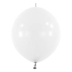 Balony lateksowe z łącznikiem Białe, Decorator Standard E-Link Frosty White, 15cm, 100 szt.