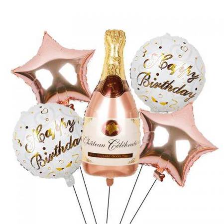 Balon Foliowy Butelka Szampana, Rose Gold, 92cm