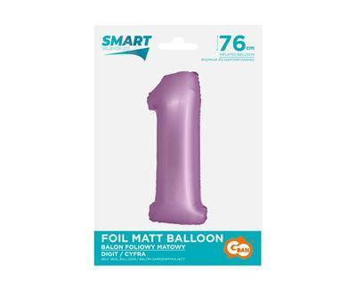 Balon Foliowy Cyfra 1 fioletowa matowa Smart, 76cm