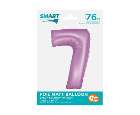 Balon Foliowy Cyfra 7 fioletowa matowa Smart, 76cm