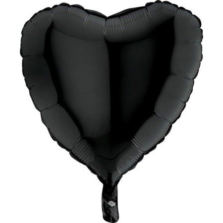 Balon Foliowy - Czarne Serce 46 cm, Grabo