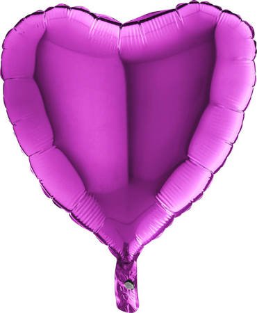 Balon Foliowy - Fioletowe Serce 46 cm, Grabo