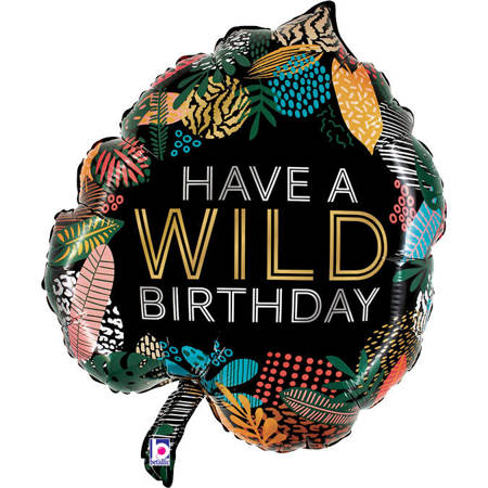 Balon Foliowy - Have a wild birthday, liść 76 cm