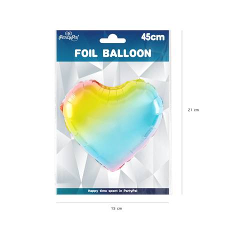 Balon Foliowy - Kolorowe Serce 46 cm