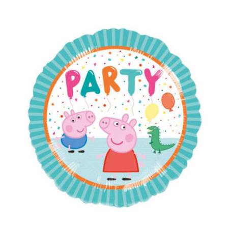 Balon Foliowy okrągły Świnka Peppa Party, 43 cm