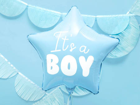 Balon foliowy Gwiazdka Niebieska - It's a boy, 48cm