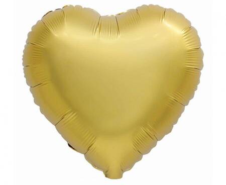 Balon foliowy Serce, matowe, antyczne złoto, 46cm