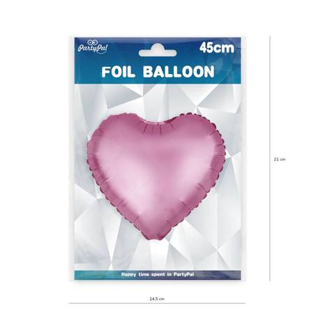 Balon foliowy serce ciemno różowe, matowe 46cm