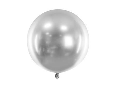 Balon lateksowy Gigant, Glossy, Chrome, Srebrny, 60cm, 1 szt.