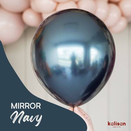 Balony lateksowe Kalisan Mirror Navy, niebieskie, 30 cm, 50 szt.