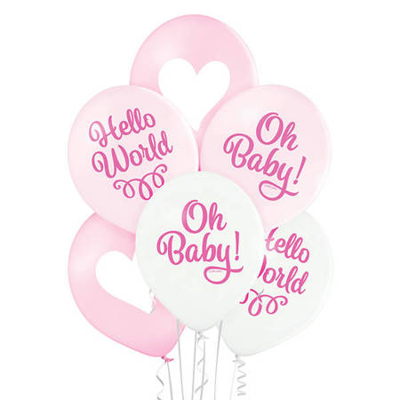 Balony lateksowe Oh baby girl 30 cm, 6 szt