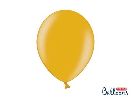 Balony lateksowe Strong, Złote, Metallic Gold, 30cm, 10 szt.