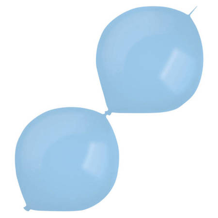 Balony lateksowe z łącznikiem Niebieskie, Decorator Standard E-Link Pastel Blue,  30cm, 50 szt.