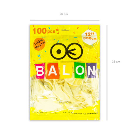 Balony transparentne ze Złotym konfetti, 30cm, 100 szt.