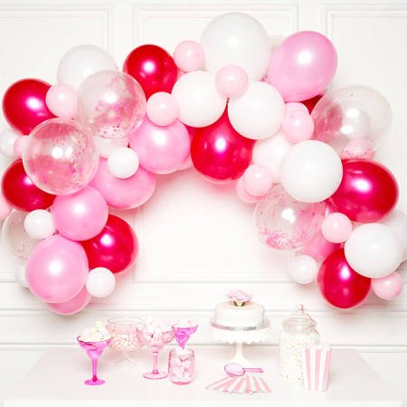 Girlanda balonowa Różowa, zestaw 70 balonów